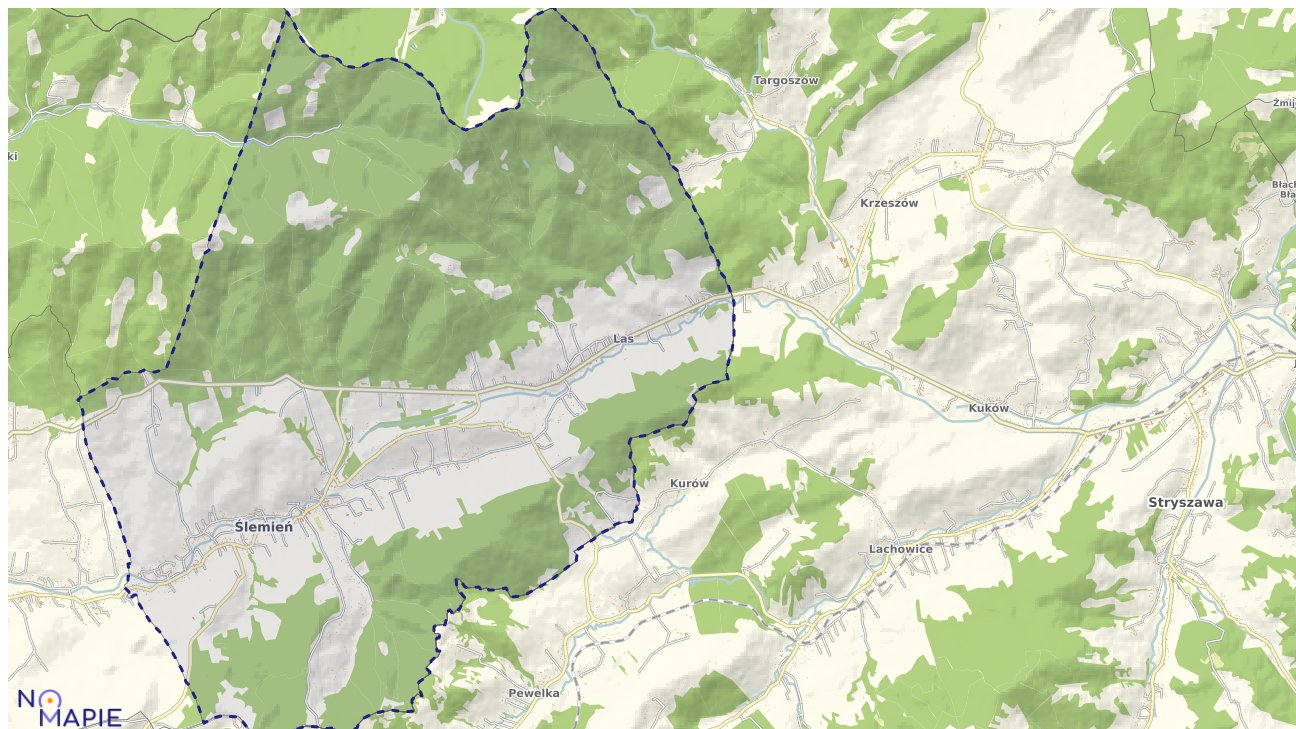 Mapa obszarów ochrony przyrody Ślemienia